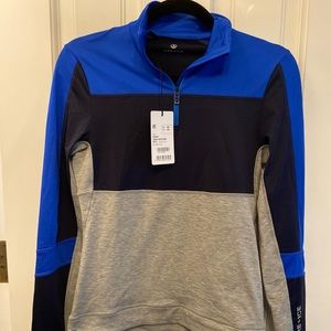 Bogner Fire+ Ice Esra ski pullover base layer in navy blue and grey sz XS BNWT